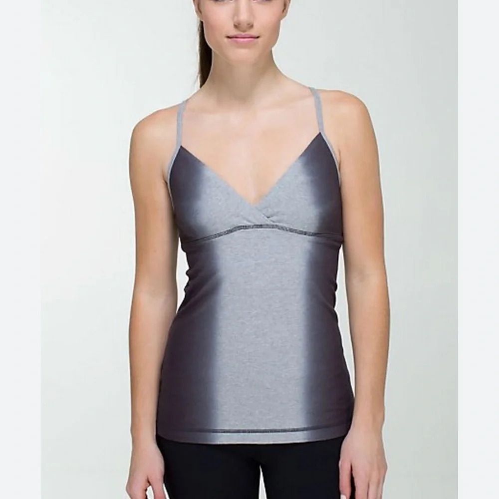 lululemon athletica Gray Strappy Tank Top